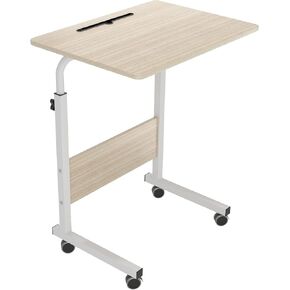 SogesHome 23.6'' Portable Computer Desk - Adjustable Standing Desk with Tablet Slot, Laptop Cart, and Mobile Bed Table, Black