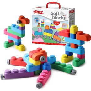 -Super Soft Building Blocks for Toddlers Ages 1-3 Years– Teaches & Enhances Creativity and Fine Motor Skills- STEM Building Set - 81 Pieces