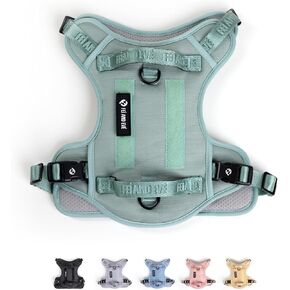 2025 New Edition,Fei and Eve Classic Harness Dog Harness,No Pull with 2 Leash Clips,Tactical Working MOLLE Vest, No Pull Heavy Duty Harness for Training Hunting Walking - S - Pink