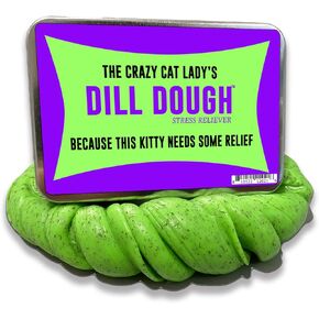 Crazy Cat Lady's Dill Dough - Gifty Funny Cat Gifts لمحبي القط - أشياء ذات طابع القطط - أشياء قطة مضحكة - شبت معجون الإجهاد - هدايا المخلل المخلل