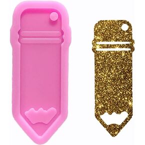 Shiny Glossy Pencil Shape Silicone Molds for DIY Craft Keychain Polymer Clay Mold Epoxy Pendant Resin Crafting Making Backpack Cake Decor Fondant Mould