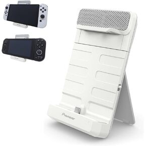 Pioneer,Sound TECTOR,Portable Gaming Speaker,USB-C Connection,Portable Gaming Console Recommended,Lightweight,Wide Sound Compact Speaker,Stand Type Rechargeable,White TQ-PG300W