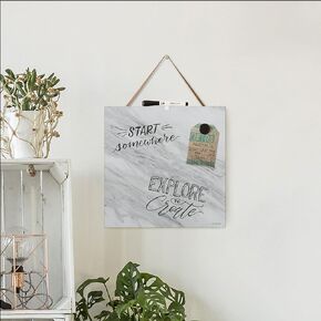 U Brands Magnetic Calendar Dry Erase Tile, with Leather Strap Hanger, 14" x 14", 1 Count in Kuwait