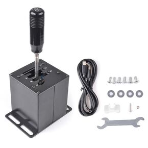 CNRAQR PC USB Simulator Shifter 7+R H Gear Shifter for LO GITECH G29/G27/G25/G920, T300RS/GT, Compatible with Gearshift PC Windows Steering Wheel for ATS ETS Dust WRC Sim Racing Game