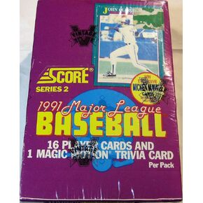1991 SCORE Baseball Series 2 36 CT WAX Box ابحث عن Mantle Auto
