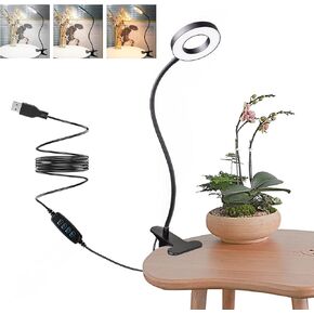 Clip on Desk Lamps,48 LEDs 360°Flexible Gooseneck Reading Table Light,3 Color Modes, 10 Brightness, USB Clamp Books Night Light for Home, Office, Dorm