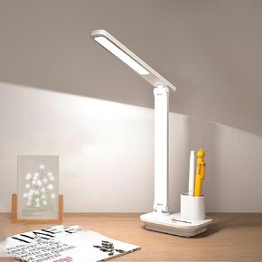 Cordless LED Desk Lamp for Home Office, 6000mAh Rechargeable Battery Operated Table Lamps,High Brightness Eye-Caring Reading Lights, 3 Lighting Modes & Brightness Dimmer Light for Kids Study