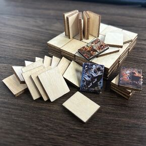 100 Pcs Blank Mini Books for Miniature Bookshelf, Wooden Anxiety Bookshelf Mini Books 1:12 Scale Dollhouse Books, DIY Crafts to Build Your Own Miniature Library Reading Books