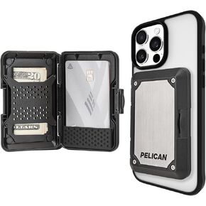 Pelican Protector AirTag MagSafe Wallet/Card Holder [RFID Blocking] Holds up to 5 Cards and Cash - Smart Wallet with AirTag Holder for Men and Women - Detachable Magnetic Case for iPhone