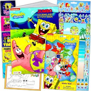 تشمل مجموعة مجموعة SPONGEBOB Squarepants تلوين وملصقات مجموعة كتاب التلوين وملصقات BOB Sponge والمزيد