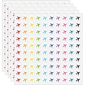 500PCS Travel Airplane Planner Stickers, Mini Trip Airplanes Stickers, Colorful Cute Plane Labels for Scrapbooking, Calendars, Journals, DIY Crafts(0.5")
