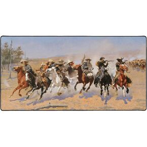 MPCO Western Dash Gaming WFH Mousepad Full Desk (Dash ، Duraglyde Fabric (كبير (36 "× 17"))