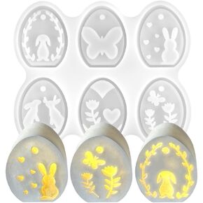 Mini Easter Ornaments Silicone Resin Molds,Easter Eggs Decoration Easter Molds,Easter Decoration Epoxy Resin Molds,Bunny Butterflies Heart Flower Easter Egg Ornaments for Easter Home Decor