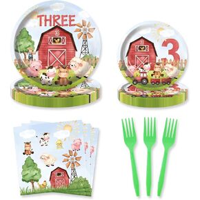 Farm Boy Three Party Plate ، 9inch ، Red ، Green ، FarmboytheReplatesT001