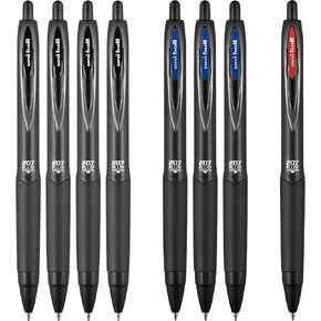 207 Plus+ Retractable Ambens by Uni ، Medium Point 0.7mm ، تشمل: 4 أسود ، 3 أزرق ، أحمر واحد