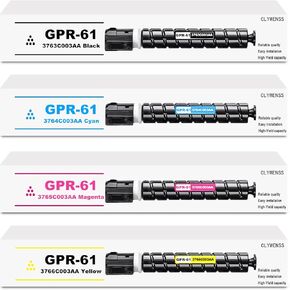 GPR-61 GPR61 استبدال خرطوشة الحبر لـ Canon GPR-61 GPR61 3763C003AA لـ Imagerunner Advance DX C5840i C5850i C5860i C5870i Printer (Black Cyan Magenta Yellow ، 4 part)