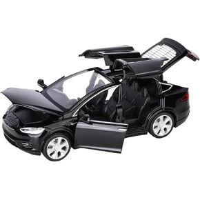 Model X Toy Car ، Fubarbar 1:32 Mini Diecast Cars Toys for Kids Prown Back Alloy Bear Door Model مع الأضواء وهدية عيد ميلاد الموسيقى الصغار الصغار (6 "، أسود)