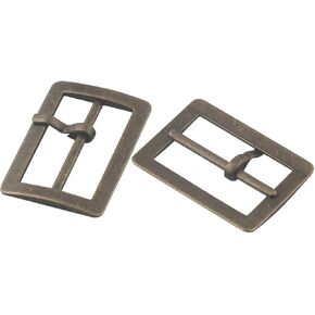 ALLinONE 1" (25mm) Metal Single Prong Belt Buckle Square Center Bar Buckles for DIY Leather Craft Belt Strap Accessories (Antique Bronze 20pcs)