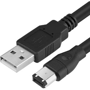 Herfair Firewire 9Pin to 6Pin Adapter Cable IEEE 800 to 400 1394 Converter Cord for Connection Between 6Pin 1394a Devices and 9Pin 1394b Devices (Transparent Shell, 3FT) in Kuwait