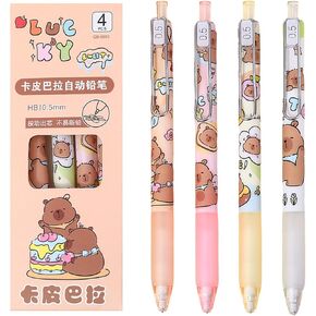 4 Pcs Cute Mechanical Pencils 0.5mm Cartoon Capybara Mechanical Pencil Kawaii Soft Grip Pencils School Pencil for Kids Students Girls Boys Women (4Pcs Capybara) in Kuwait