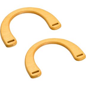 مقبض محفظة Uxcell على شكل حرف U ، 2pcs 7.17 "حقائب اليد الخشبية مقابض بديل للأكياس المصنوعة يدويًا صنع حقائب اليد ، بني داكن