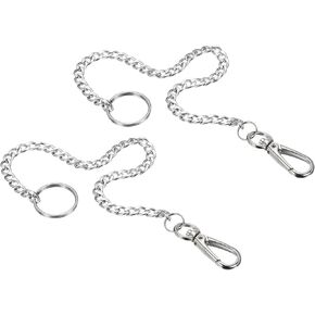 PATIKIL Flat Keychain with Keyring Clasp, 304 Stainless Steel Clip for Jeans Pants Belt Loop Pocket Wallet Purse Handbag