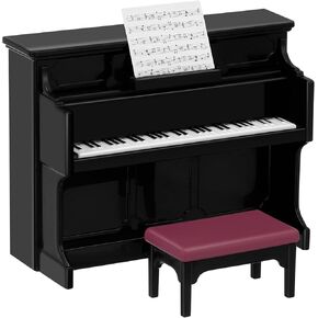 Doll House Miniature Piano و Pents Set - 1:12 Scale Furniture Keyboard Toy for Kids Dollhouse