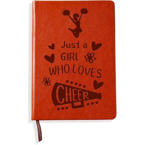 LBWCER Cheerleader Gift Just a Girl Who Loves To Cheer Leather Journal Notebook Gift For Cheerleaders & Cheer Coaches Journal Notebook (Cheer)