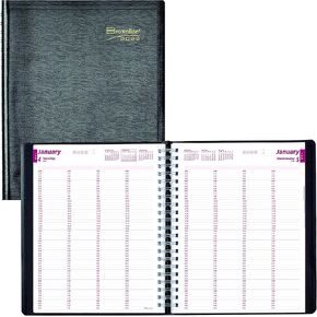 Brownline® 2025 Professional Professional Planner ، كتاب المواعيد المكون من أربعة أشخاص ، 12 شهرًا ، من يناير إلى ديسمبر ، ملزمة مزدوجة الأسلاك ، 11 "× 8.5" ، أسود (CB960.BLK-25)