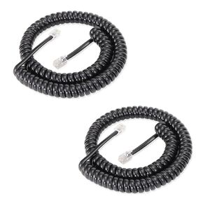 Lativu Phone Cord for Landline, 2 Pack RJ9 4P4C Telephone Cord, Phone Cable 4.5 Ft Uncoiled(0.72 Ft Coiled), Phone Handset Cord, Black