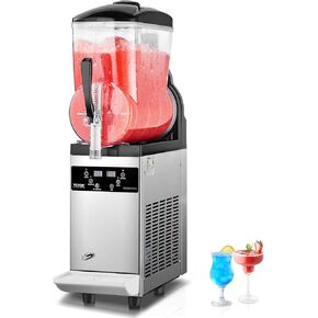 VEVOR Commercial Slushy Machine, 12Lx2 Double Tank Frozen Drink Machine, 96 Cups Stainless Steel Margarita Smoothie Frozen Drink Maker, Slushie Maker for Home Party Restaurants Cafe Bars