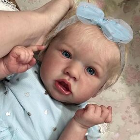 Wooroy واقعية Reborn Baby Baby Dolls فتاة - دمية طفل 20 بوصة مع شعر أشقر وقطعة قماش ناعمة جسم لطيف للحياة الولادة الولادة هدية عيد ميلاد للأطفال من العمر 3+