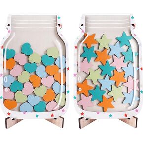 2 حزمة مكافأة مغناطيسية جرة مع Star & Heart ، Star Jar Reward System for Kids ، Home Home Kids Divannive Training Home Training for Boys Girls