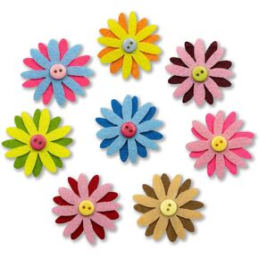 Summer-Ray 40pcs Double Layer Felt Colorful Daisy Laser Cutout Applique Embellishment 40mm (1-9/16") (Mixed Colors)