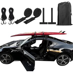 Universal Soft Roof Rack Pads - Luggage Carrier System with Kayak/Surfboard/SUP/Canoe Compatibility | Includes 2 Tie-Downs, 2 Quick Loop Straps, and Storage Bag (XL)