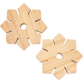 أصابع الإصبعين 2 PCS قرص Kumihimo الخشبي 8 فتحات ، قرص الحياكة سوار 3.3 بوصة قطر صفيحة نسج على شكل ندفة الثلج ، قرص كومهيمو الدياك