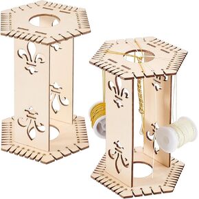 Ph Pandahall 2pcs Kumihimo Marudai Disk ، Kumihimo Disk Knitting Undensil Wood Kumihimo Braiding Disk Knitting Tool 42 Slot Kumihimo kit for Fluors Lok Lok Rope Rope Braiding Disk