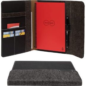 Rocketbook Smart Notebook Folio Cover - 100% Recyclable, Biodegradable Cover with Pen Holder, Magnetic Clasp & Inner Storage - Mars Sand Tan, Executive Size (6" x 8.8")
