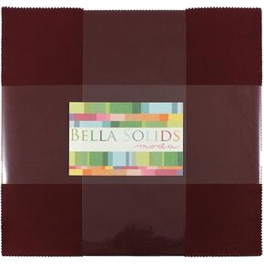 Bella Solids Burgundy Junior Layer Cake 20 10 بوصة مربعات Moda Fabrics 9900JLC 18