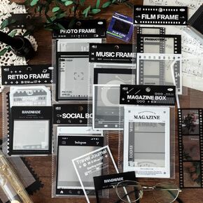 60pcs ملصقات Diy Devinative Scrapbooking - 4 مجموعات إطارات وحدود متنوعة - 15 أنماط لكل منهما