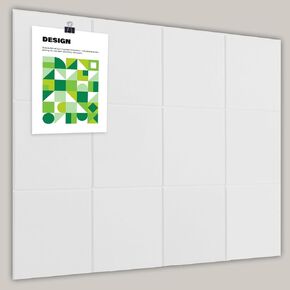 6 Pack Large Cork Board for Office, 36" X 24" Felt Bulletin Board Tiles with 30 Safe Removable Adhesive Tabs & Push Pin Board Felt Cork Board Alternative for Wall Office Home - White