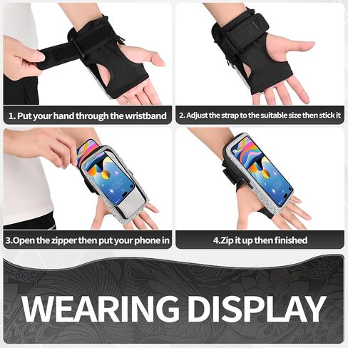 Wristband Phone Holder for Running, Forearm Armbands, Running Armband with Card Slot for iPhone Pro Max Plus (16/15/14/13/12/11/X/XR), for Galaxy S24/S10, Cell Phone Holder Up to 7.0'' Phone in Saudi Arabia