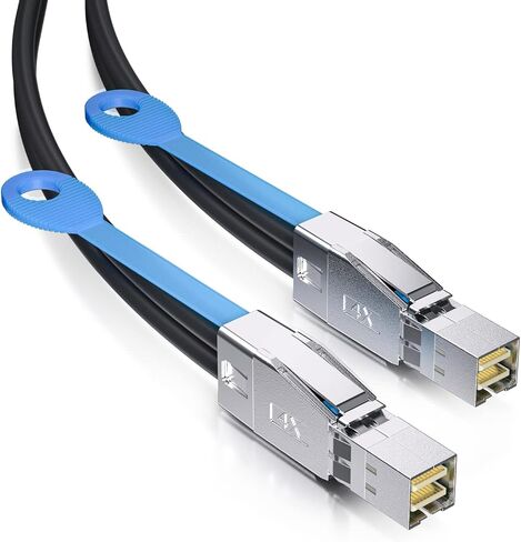 ipolex External Mini SAS HD SFF-8088 to SFF-8088 Hybrid Cable for Server, Raid Card & PCI Express Controller, 1-m(3.28ft) in Saudi Arabia