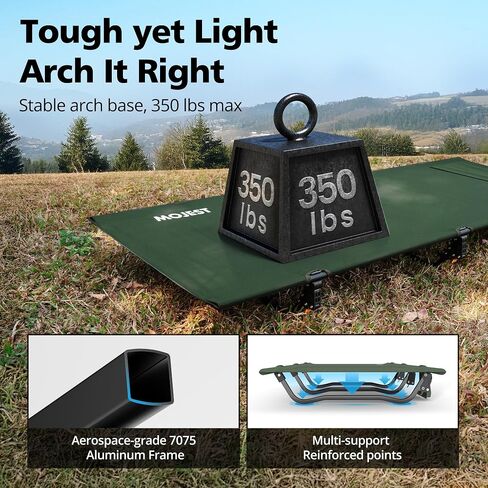 Ultralight Camping Cot for Adults - Portable Folding Camping Bed, Supports 350 lbs - Lightweight for Travel, Camping, Hiking, Backpacking, Mountaineering, Black in Saudi Arabia