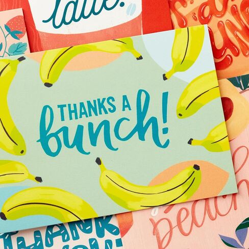 Hallmark Thank You Notes ، Food Puns (36 بطاقة فارغة مع الأظرف) دونات ، لاتيه ، وجبة غداء in Saudi Arabia