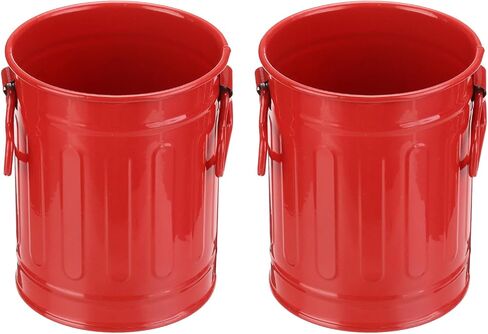PATIKIL Barrel Pencil Holder, 2 Pack Metal Pen Holder for Desk Pencil Holders Cup Organizer with Handles Makeup Brush Holder Stationery Storage, Red in Kuwait