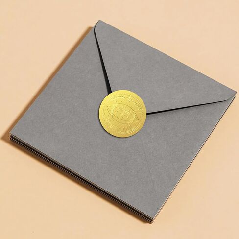 WADORN 100Pcs Football Gold Foil Stickers, 2 Inch Rugby Ball Gold Embossed Envelopes Seals Football Round Self Adhesive Embossed Seal Labels for DIY Crafts Sport Party Invitations Greeting Cards in Saudi Arabia