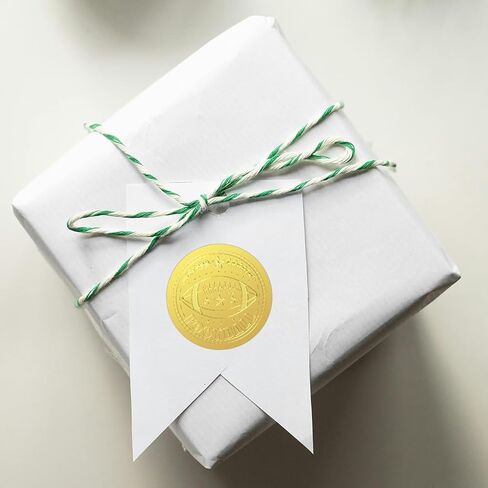 WADORN 100Pcs Football Gold Foil Stickers, 2 Inch Rugby Ball Gold Embossed Envelopes Seals Football Round Self Adhesive Embossed Seal Labels for DIY Crafts Sport Party Invitations Greeting Cards in Saudi Arabia