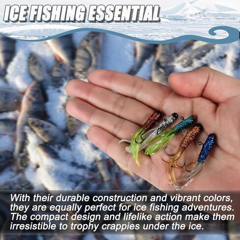 Tube Baits Tube Jigs Heads Swimbaits Kit, Pre-Rigged Tubes Lure Soft Plastic Fishing Grub Worm, Tube Bait Hooks Crappie Jigs Crappie Lures Tackle for Bass Trout Freshwater Saltwater Fishing in Saudi Arabia