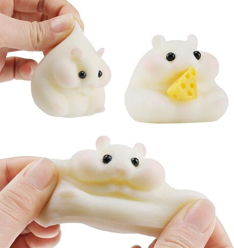 2pcs qcroad squishy يدويًا تابا ألعاب التخفيف من الإجهاد الهامستر - ألعاب سليكون ناعمة للسيليكون للأطفال والبالغين ، ألعاب اسفنجي غير قابلة للاستخدام غير عنيفة للتخفيف من الإجهاد والاسترخاء （الأبيض والوردي） in Saudi Arabia